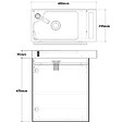 GODART - Meuble Strié Bois Solo avec lave-mains et porte serviette intégré pour Robinet à gauche - vignette