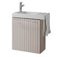 GODART - Pack lave-mains Beige cachemire strié avec porte serviette - robinetterie eau froide à gauche - L.48 X H. 52.5 cm - Houston - vignette