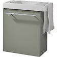 GODART - Meuble vert mat Solo avec lave-mains et porte serviette intégré pour Robinet à gauche - vignette