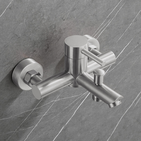 PLANETE BAIN - Mitigeur baignoire douche en inox brossé - Alois - large