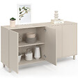ID MARKET - Buffet 160 cm BERTILLE 4 portes bois coloris beige - vignette
