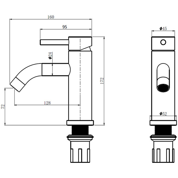 PLANETE BAIN - Mitigeur lavabo inox brossé doré avec bonde H 17.2 cm- Alois - large
