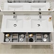 GODART - Meuble salle de bain 120 cm - Double vasque céramique - Beige cachemire mat - A suspendre - Karaib 2 - vignette