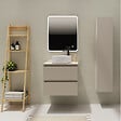 GODART - Meuble salle de bain 60 cm pour vasque à poser - Beige cachemire mat - A suspendre - Karaib 2 - vignette