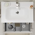 GODART - Meuble salle de bain strié 70 cm - Plan vasque Solid surface - Beige cachemire mat - A suspendre - Karaib 2 - vignette