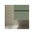 GODART - Meuble salle de bain strié 100 cm - Plan vasque céramique - Vert mat - A suspendre - Karaib 2 - vignette