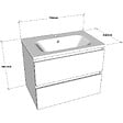 GODART - Meuble salle de bain 70 cm - Plan vasque Solid surface - Beige cachemire mat - A suspendre - Karaib 2 - vignette