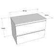 GODART - Meuble salle de bain strié 80 cm pour vasque à poser - Beige cachemire mat - A suspendre - Karaib 2 - vignette