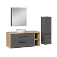AICA SANITAIRE - AICA Ensemble meuble de Salle de Bain Suspendu 120cm avec vasque à poser + Colonne + Armoire salle de bain avec miroir - vignette