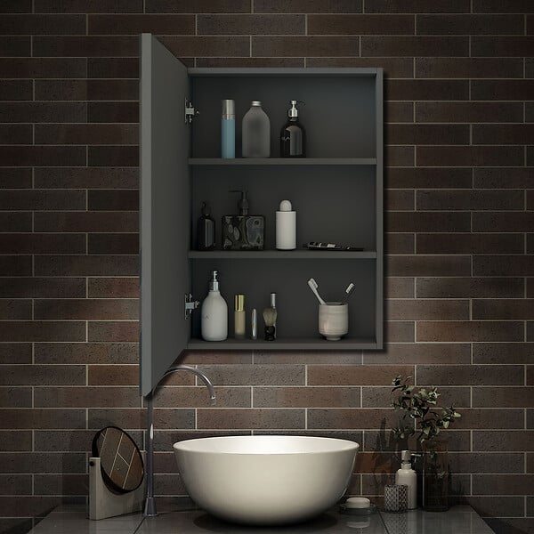 AICA SANITAIRE - AICA Ensemble meuble de Salle de Bain Suspendu 120cm avec vasque à poser + Colonne + Armoire salle de bain avec miroir - large