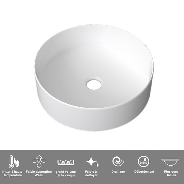 AICA SANITAIRE - AICA Ensemble meuble de Salle de Bain Suspendu 120cm avec vasque à poser + Colonne + Armoire salle de bain avec miroir - large