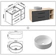 AICA SANITAIRE - AICA Ensemble meuble de Salle de Bain Suspendu 120cm avec vasque à poser + Colonne + Armoire salle de bain avec miroir - vignette