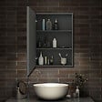 AICA SANITAIRE - AICA Ensemble meuble de Salle de Bain Suspendu 80cm avec lavabo à poser + 2*Colonne + Armoire salle de bain avec miroir - vignette