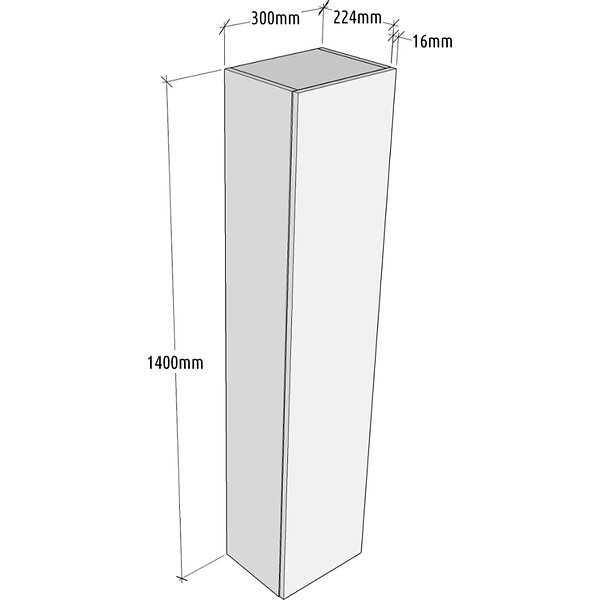 GODART - Meuble colonne salle de bain strié 140 cm suspendu - Vert mat - Karaib 2 - large