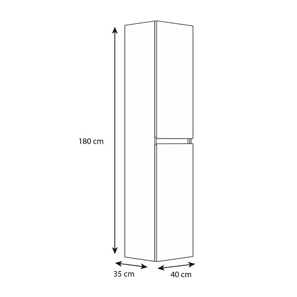 ALLIBERT - Meuble colonne salle de bain 180 cm suspendu - Noir mat - Donna - Allibert - large