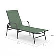 ID MARKET - Lot de 2 transats de jardin inclinables FIDJI en acier et toile vert olive - vignette