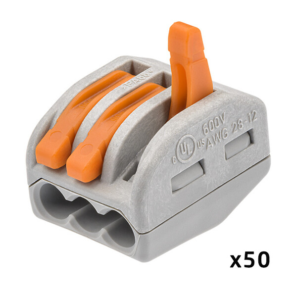 WAGO - Seau de 100 bornes de connexion automatique S222 2,3 et 5 entrées - large