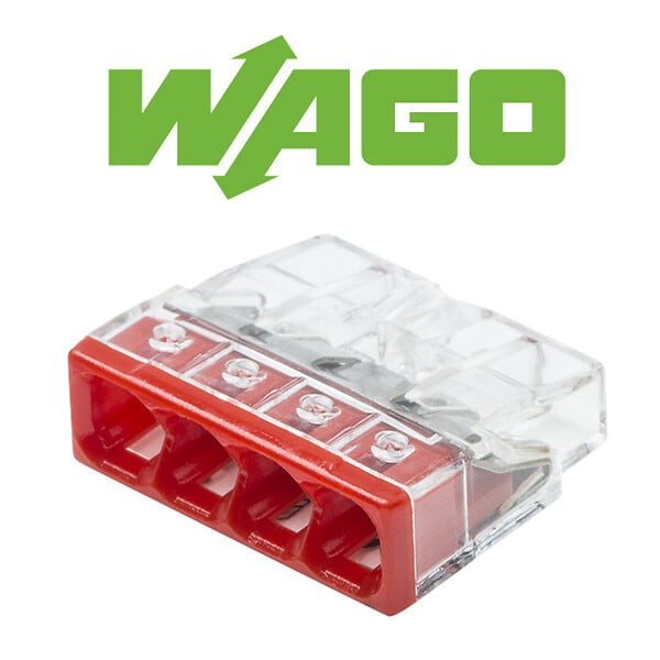 WAGO - Pot de 100 mini bornes de connexion automatique 4 entrées S2273 - large