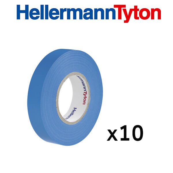 HELLERMANNTYTON - Lot de 10 rubans isolant de 10m et de largeur 15mm Bleu-HellermannTyton - large