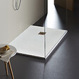 GODART - Receveur de douche 80x120 extraplat antidérapant blanc effet texturé + bonde - Ceane - vignette
