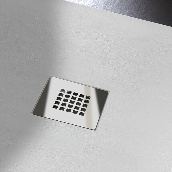 GODART - Receveur de douche 80x120 extraplat antidérapant blanc effet texturé + bonde - Ceane - large