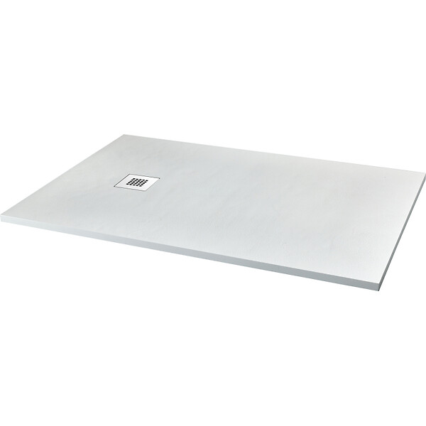 GODART - Receveur de douche 80x120 extraplat antidérapant blanc effet texturé + bonde - Ceane - large