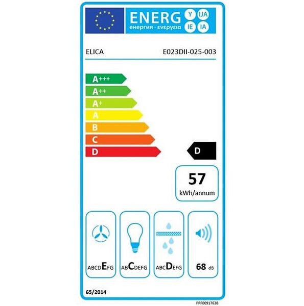 ELICA - hotte décorative murale 90cm 68db 395m3/h inox - prf0091763b - large