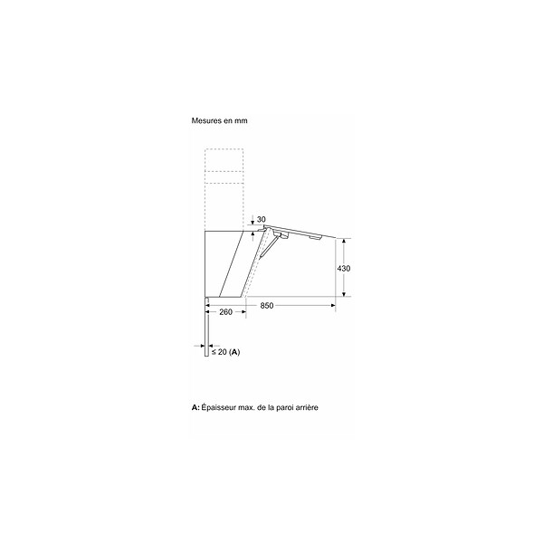 BOSCH - hotte décorative inclinée 80cm 51db 432m3/h blanc - DWK81AN20 - large