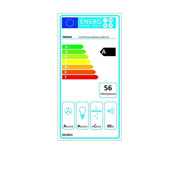 FALMEC - hotte décorative murale 85cm 58db 800m3/h blanc - flipper1410 - large