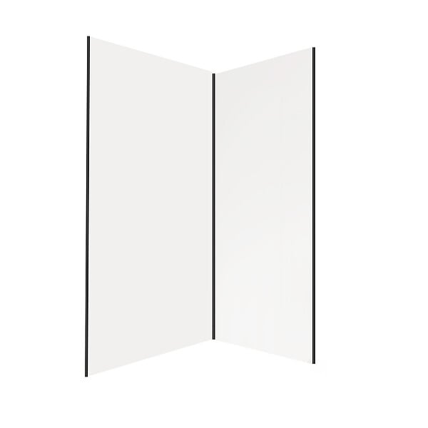 AURLANE - Pack 2 Panneaux Muraux en Aluminium Blanc 80+120x210cm + Profilés Noir - WALL'IT - large