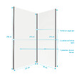 AURLANE - Pack 2 Panneaux Muraux en Aluminium Blanc 80+120x210cm + Profilés Noir - WALL'IT - vignette