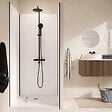 AURLANE - Pack de 3 Panneaux Muraux Aluminium Blanc 90+120+90x210 cm avec Profilés Noirs - WALL'IT - vignette