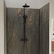 AURLANE - Pack 3 Panneaux Muraux Pierre Venus 90+120+90 x 210cm et Profilés Noirs - STONE'IT - vignette