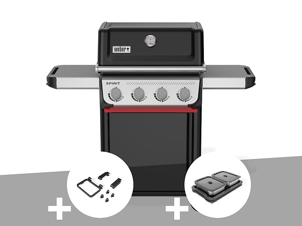 WEBER - Barbecue à gaz Spirit E-410 + Set d'accessoires clipsables Weber Works + Kit de préparation et de service - Weber - large