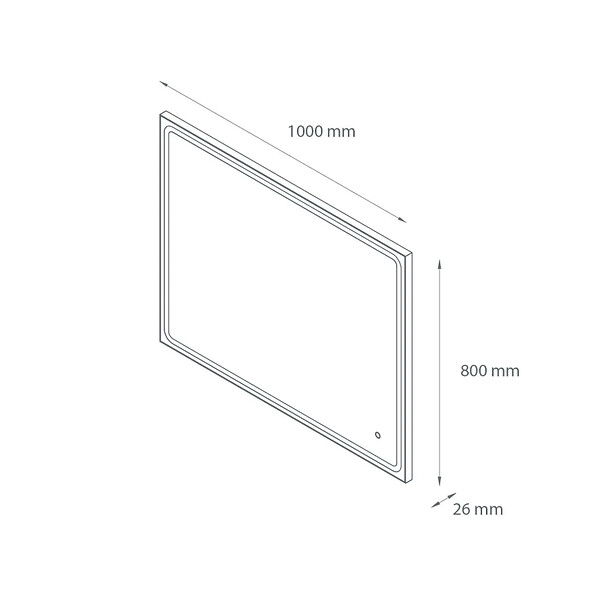 PLANETE BAIN - Miroir Salle de Bain - 100x80 cm - Rectangulaire - avec Éclairage Led - MIA - large