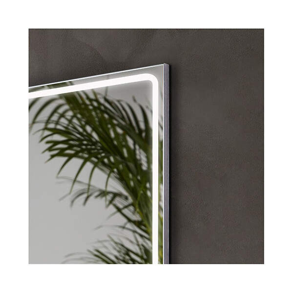 PLANETE BAIN - Miroir Salle de Bain - 100x80 cm - Rectangulaire - avec Éclairage Led - MIA - large