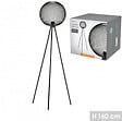 PROTOCOLE HOME - Lampe trépied métal noir 60x50x160 cm abat-jour rond - vignette