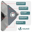 VOUNOT - Bâche de Protection en Polyéthylène resistant et impermeable 180g/m² gris et noir 2x3m - vignette