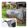 VOUNOT - Bâche de Protection en Polyéthylène resistant et impermeable 180g/m² gris et noir 2x3m - vignette