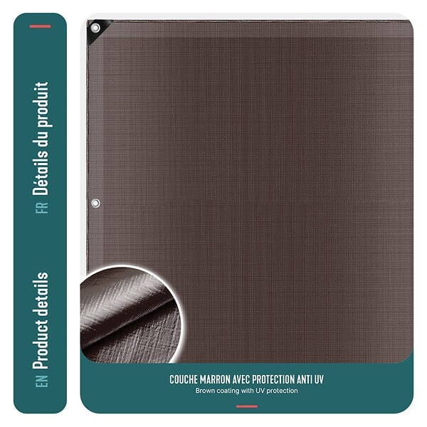 VOUNOT - Bâche de Protection en Polyéthylène resistant et impermeable 240g/m² marron 3x4m - large