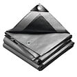 VOUNOT - Bâche de Protection en Polyéthylène resistant et impermeable 240g/m² gris et noir 3x4m - vignette