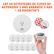 EVACUATE - Lot de 10 détecteurs de fumée NF avec supports aimantés de fixation-EVACUATE - vignette