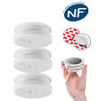 EVACUATE - Lot de 3 détecteurs de fumée NF avec supports aimantés de fixation-EVACUATE - vignette