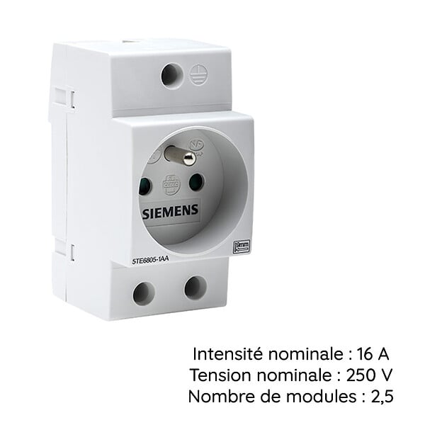 SIEMENS - Prise modulaire 2P+T 16A 2,5 modules-SIEMENS - large