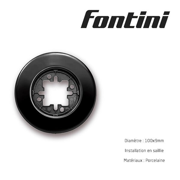 FONTINI - Plaque 1 poste porcelaine noire  DO-FONTINI - large