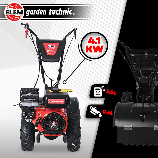 ELEM GARDEN TECHNIC - Rotovateur 212cc largeur de travail 50cm - large