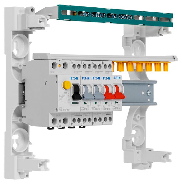 EATON CAPRI - Tableau 1 rangée pré-équipé 1 inter. diff. 40A type AC + 4 disjoncteurs (2x10A et 2x16A)-EATON - large