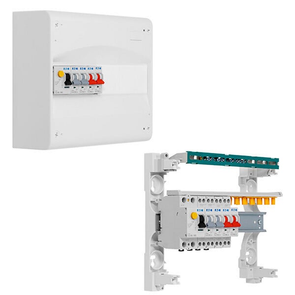 EATON CAPRI - Tableau 1 rangée pré-équipé 1 inter. diff. 40A type AC + 4 disjoncteurs (2x10A et 2x16A)-EATON - large