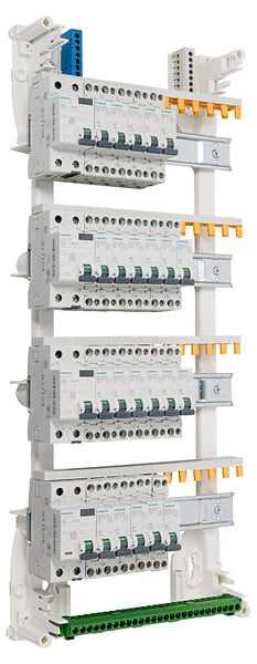 SIEMENS - Tableau 4 rangées pré-équipé 4 inter. diff. 63A + 22 disjoncteurs-SIEMENS - large