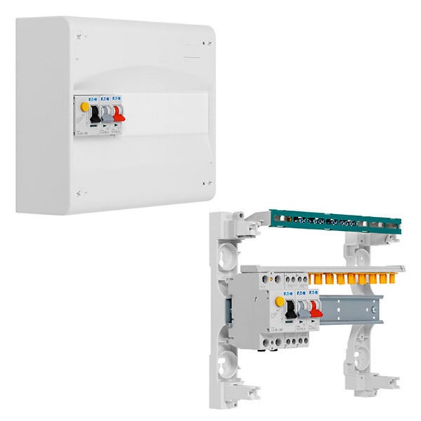 EATON CAPRI - Tableau 1 rangée pré-équipé 1 inter. diff. 40A type AC + 2 disjoncteurs (1x10A et 1x16A)-EATON - large